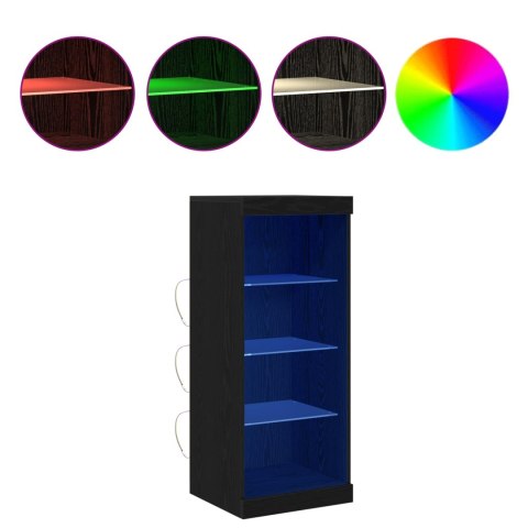 KOMODA LED CZARNY DĄB 41X37X100CM