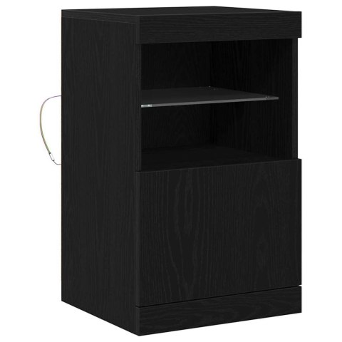 KOMODA LED CZARNY DĄB 41X37X67CM
