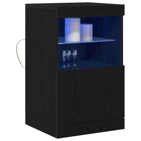 KOMODA LED CZARNY DĄB 41X37X67CM