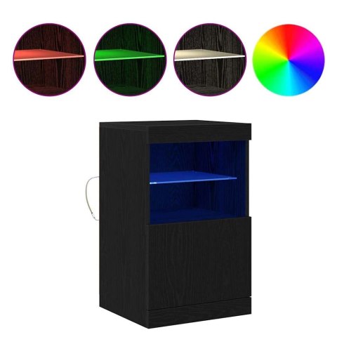 KOMODA LED CZARNY DĄB 41X37X67CM