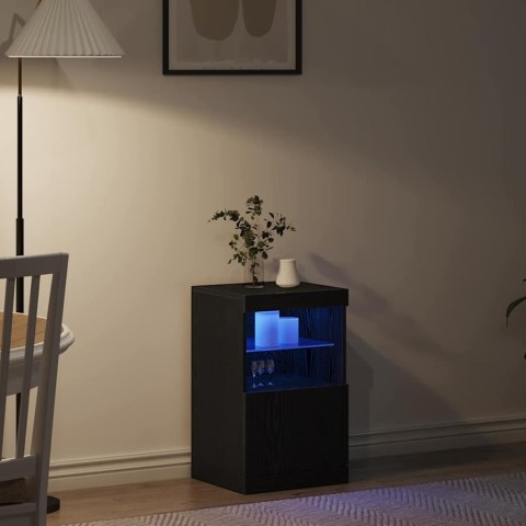KOMODA LED CZARNY DĄB 41X37X67CM