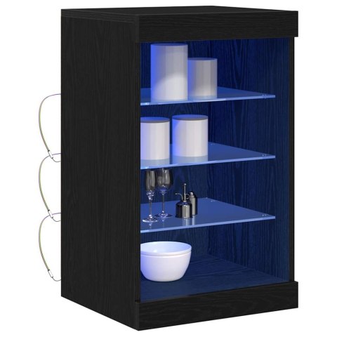 KOMODA LED CZARNY DĄB 41X37X67CM