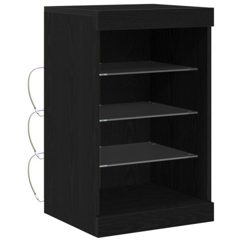 KOMODA LED CZARNY DĄB 41X37X67CM