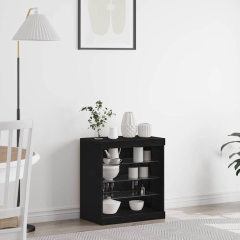 KOMODA LED CZARNY DĄB 60,5X37X67CM
