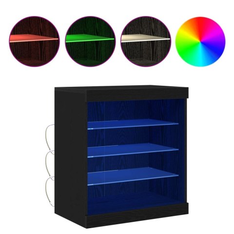 KOMODA LED CZARNY DĄB 60,5X37X67CM