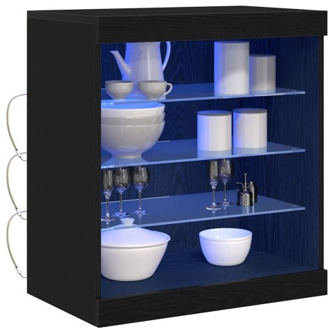 KOMODA LED CZARNY DĄB 60,5X37X67CM