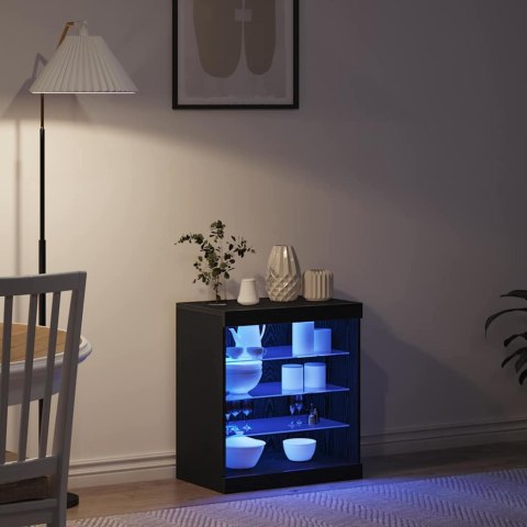 KOMODA LED CZARNY DĄB 60,5X37X67CM
