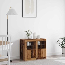 KOMODA LED ZE LED LIGHTS 2 SZT. STARE DREWNO 41X37X67CM