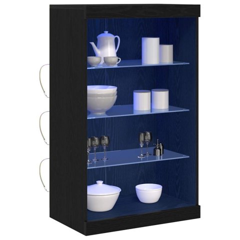 KOMODA LED ZE LED LIGHTS CZARNY DĄB 60,5X37X100CM