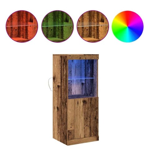 KOMODA LED ZE LED LIGHTS STARE DREWNO 41X37X100CM