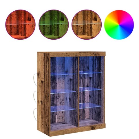 KOMODA LED ZE LED LIGHTS STARE DREWNO 41X37X100CM