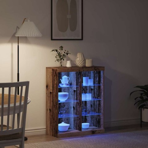 KOMODA LED ZE LED LIGHTS STARE DREWNO 41X37X100CM