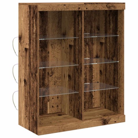 KOMODA LED ZE LED LIGHTS STARE DREWNO 41X37X100CM