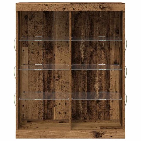 KOMODA LED ZE LED LIGHTS STARE DREWNO 41X37X100CM