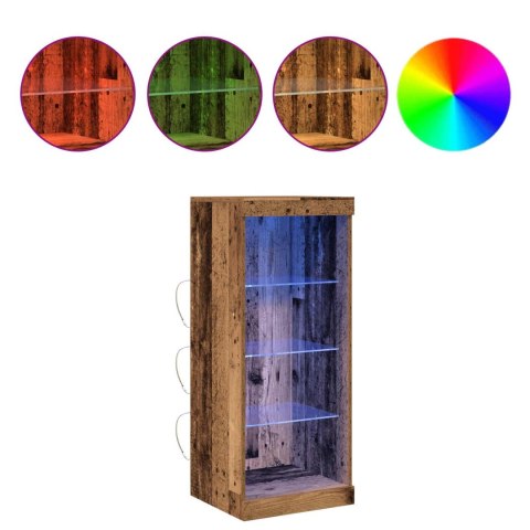 KOMODA LED ZE LED LIGHTS STARE DREWNO 41X37X100CM