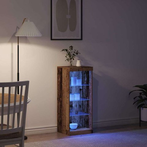 KOMODA LED ZE LED LIGHTS STARE DREWNO 41X37X100CM