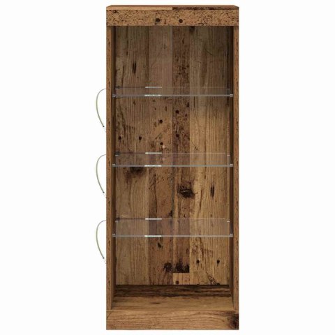 KOMODA LED ZE LED LIGHTS STARE DREWNO 41X37X100CM