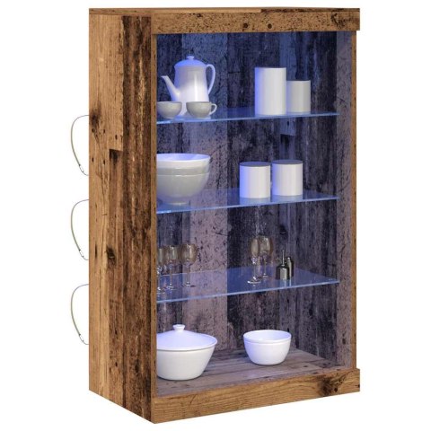 KOMODA LED ZE LED LIGHTS STARE DREWNO 60,5X37X100CM