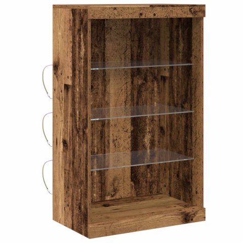 KOMODA LED ZE LED LIGHTS STARE DREWNO 60,5X37X100CM
