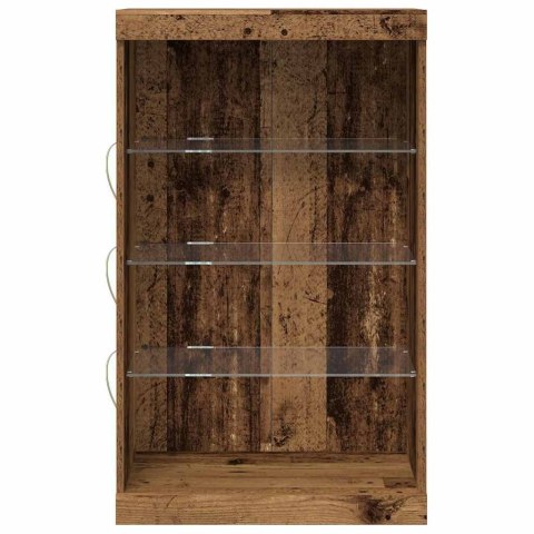KOMODA LED ZE LED LIGHTS STARE DREWNO 60,5X37X100CM