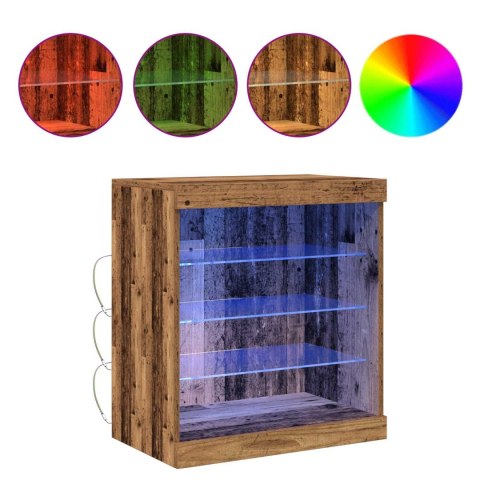 KOMODA LED ZE LED LIGHTS STARE DREWNO 60,5X37X67CM