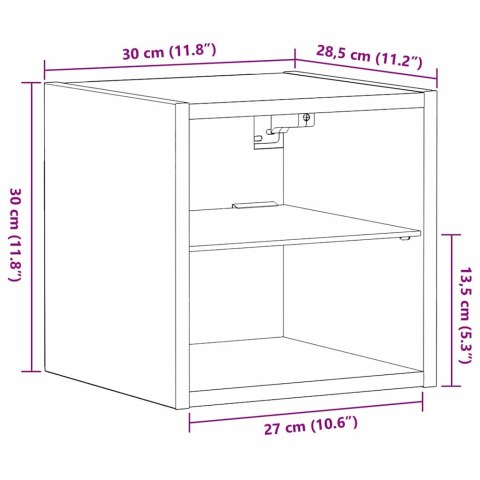 LED ŚCIENNY STOLIK NOCNY Z CZARNY