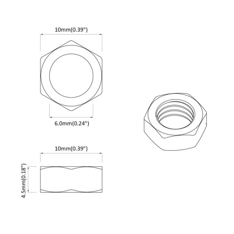NAKRĘTKA 9574 SZT. SREBRNY M6X10MM ŻELAZO