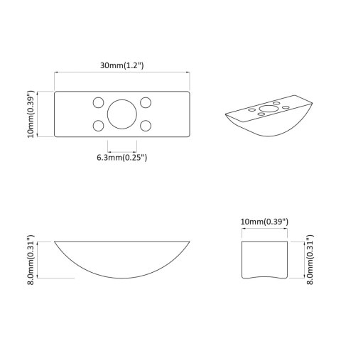 PODKŁADKA PÓŁKSIĘŻYCOWA 18 SZT. BIAŁY M6 PP