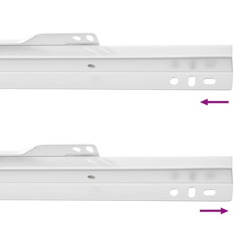 PROWADNICA SZUFLADY 12 SZT. BIAŁY 250MM STAL