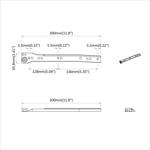 PROWADNICA SZUFLADY 73 SZT. BIAŁY STAL