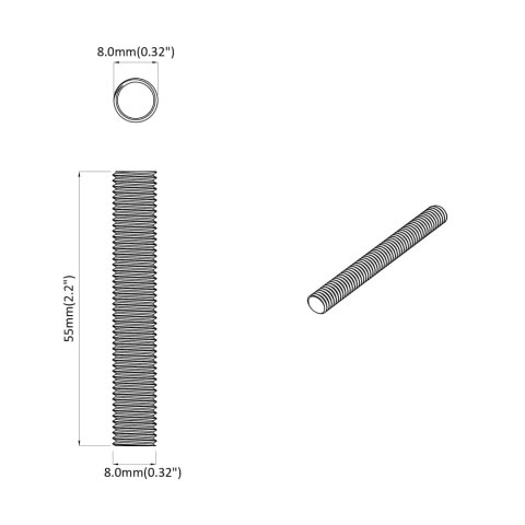 RURA GWINTOWANA 1000 SZT. SREBRNY STAL