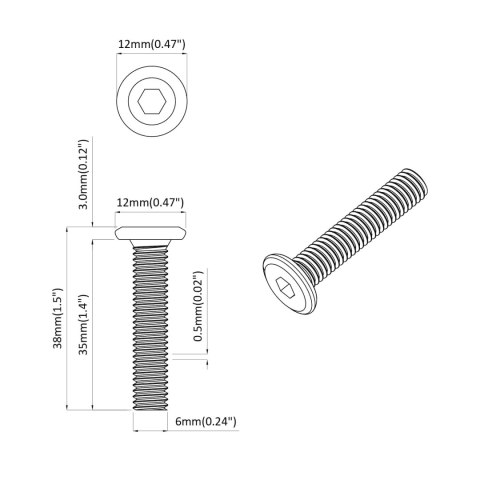 ŚRUBA ZABLOKOWUJĄCA GŁADKI 2514 SZT. SREBRNY STAL
