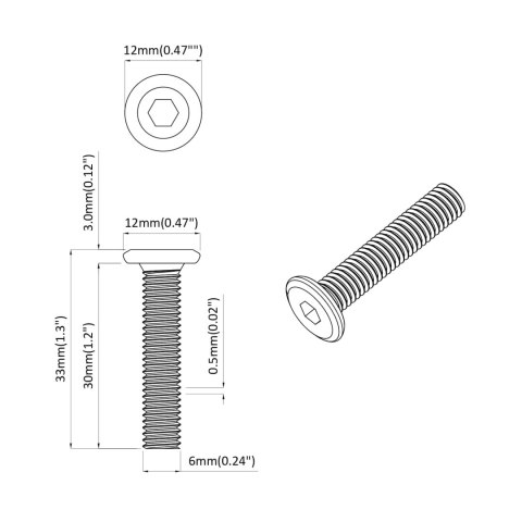 ŚRUBA ZABLOKOWUJĄCA GŁADKI 2647 SZT. SREBRNY STAL