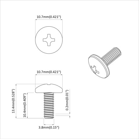 ŚRUBY OSŁONOWE 8182 SZT. CZARNY 9,8X13MM ŻELAZO