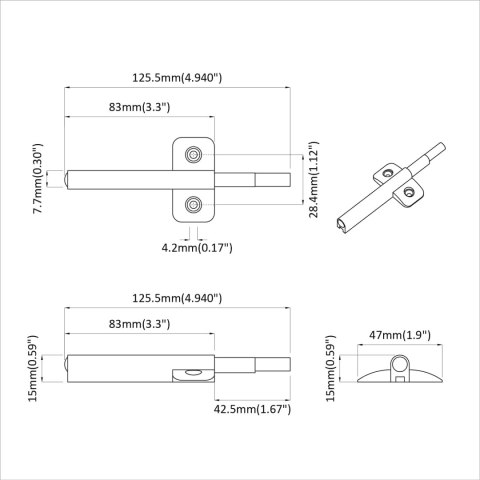 TŁUMIK Z MIĘKKIM ZAMKNIĘCIEM 1161 SZT. SZARY 125X47X15MM PP