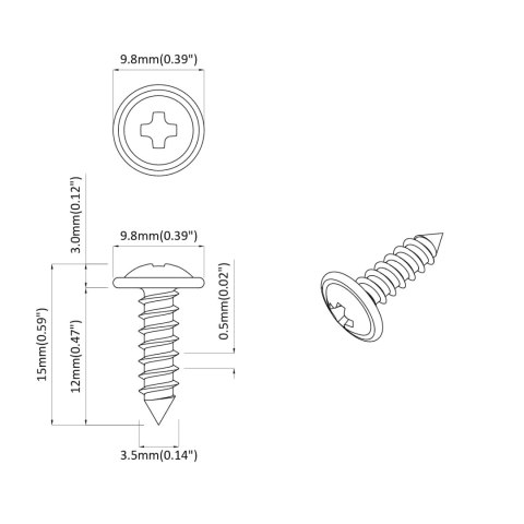 WSUWANY GWÓŹDŹ 16364 SZT. CZARNY 3,5X12MM ŻELAZO