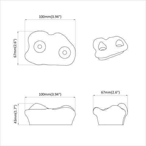 CHWYT DO WSPINACZKI 12 SZT. POMARAŃCZOWY 100X67X43MM PP