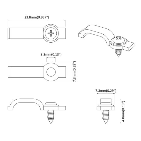 KLIPSY LED STRIP 12 SZT. PRZEZROCZYSTY 23,8X7,3X4,3MM
