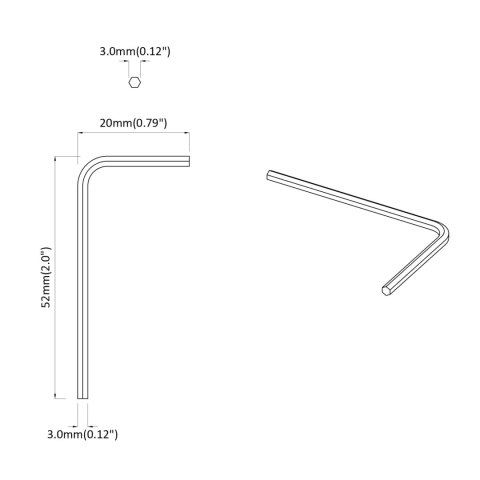 KLUCZ SZESNASTOKĄTNY 4675 SZT. SREBRNY 32X86MM STAL