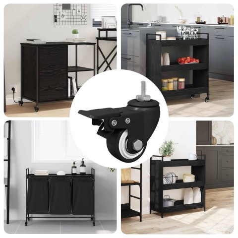 KÓŁKA 12 SZT. CZARNY 40,4X40,4X19,7MM ŻELAZO I NYLON