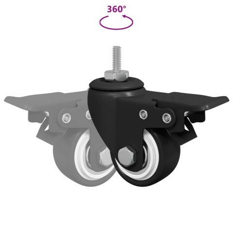 KÓŁKA 12 SZT. CZARNY 40,4X40,4X19,7MM ŻELAZO I NYLON