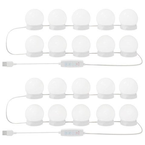 LUSTROWE ŚWIATŁA ZE LED LIGHTS 2 SZT. BIAŁY 4.5X4.5X4.8CM