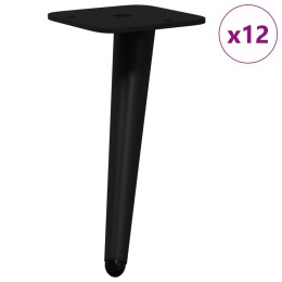 NOGI MEBLOWE DO MEBLI STOJĄCE 12 SZT. CZARNE 56X56X100MM ŻELAZO