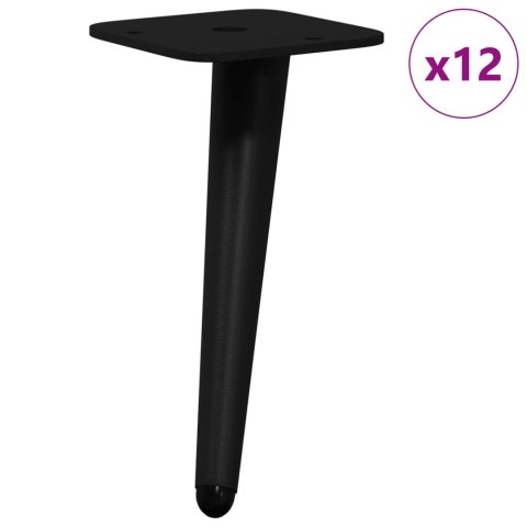 NOGI STOJĄCE 12 SZT. CZARNY 56X56X100MM ŻELAZO