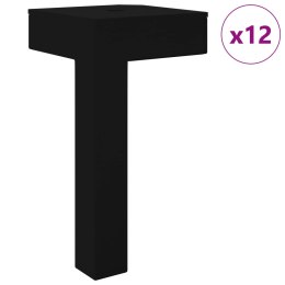 NOGI MEBLOWE DO MEBLI STOJĄCE 12 SZT. CZARNY 57X57X100MM ŻELAZO
