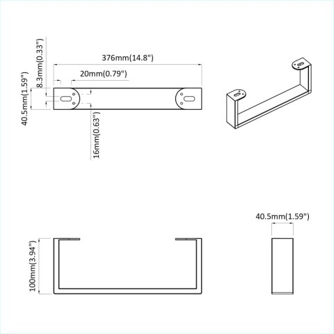 NÓŻKI MEBLOWE 12 SZT. CZARNY 376X40,5X100MM ŻELAZO