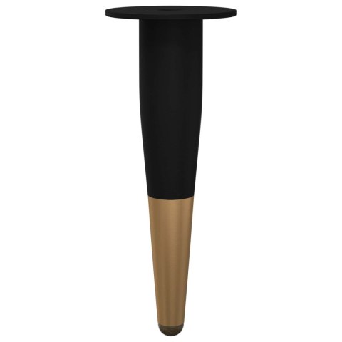 NÓŻKI MEBLOWE 12 SZT. CZARNY I ZŁOTO Ø 40X98MM ŻELAZO