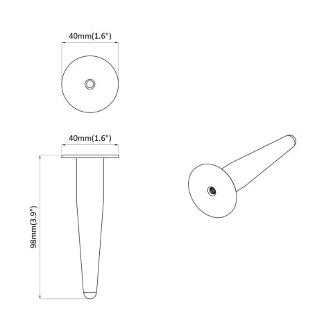 NÓŻKI MEBLOWE 12 SZT. CZARNY I ZŁOTO Ø 40X98MM ŻELAZO