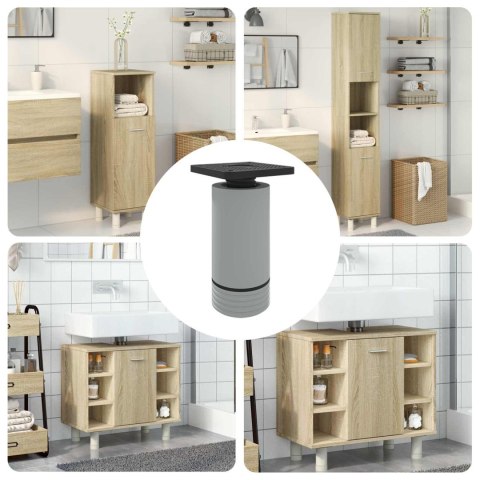 NÓŻKI MEBLOWE Z REGULACJĄ 12 SZT. BIAŁY 64X64X100MM PP