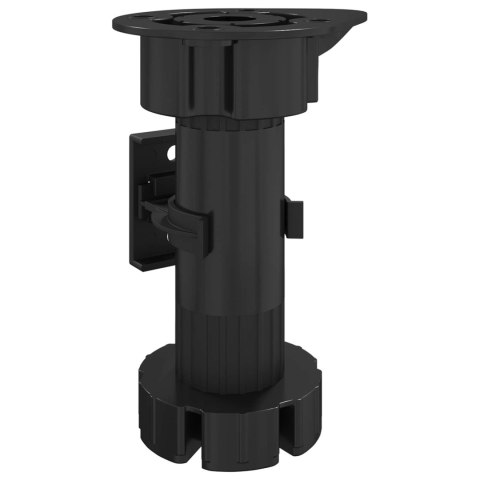 NÓŻKI MEBLOWE Z REGULACJĄ 12 SZT. CZARNY 46X46X128MM PP